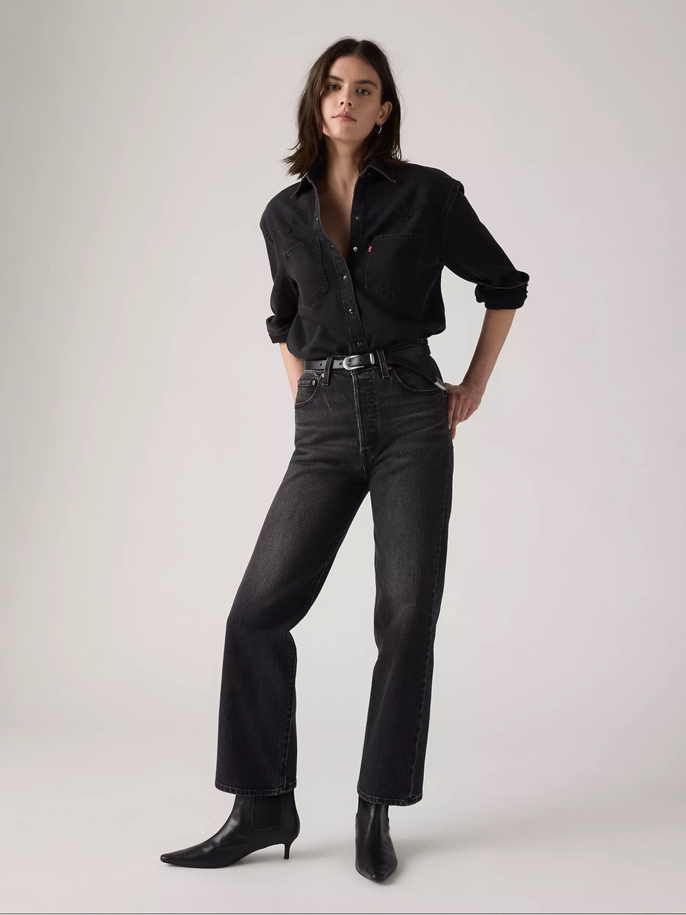 Levi's Ribcage Ankle Straight Black Jeans Sz. 26
